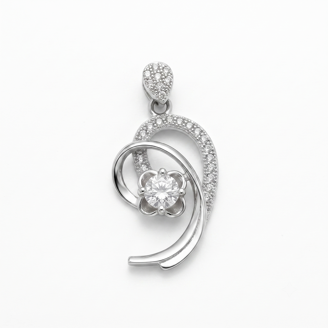 Silvme Nature Pendant Necklace Botanical Gift in 925 sterling silver, jewellery for women, refined silver accessory