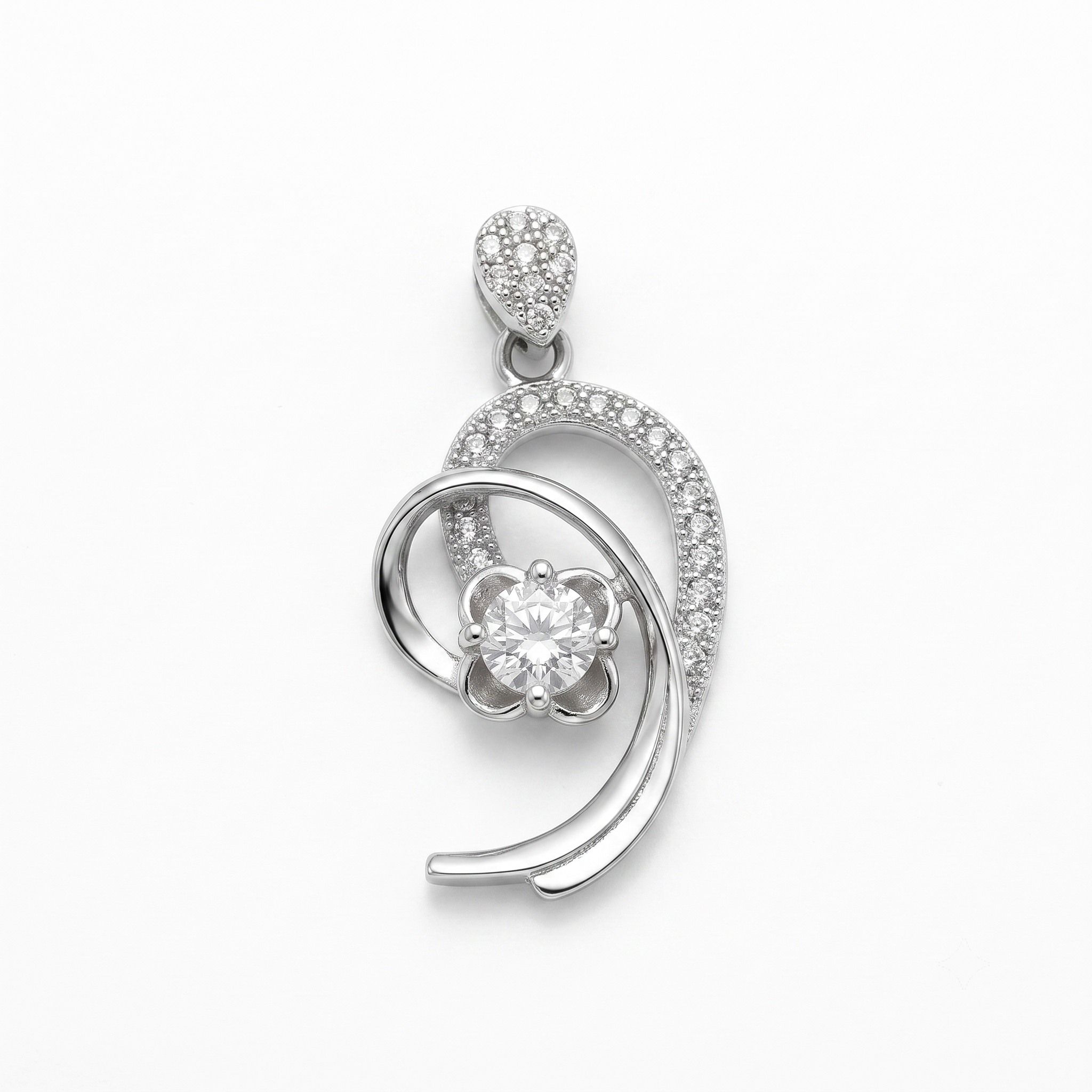 Silvme Nature Pendant Necklace Botanical Gift in 925 sterling silver, jewellery for women, refined silver accessory