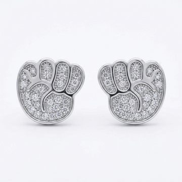 Footprint Stone-Set Stud Earrings, front product view