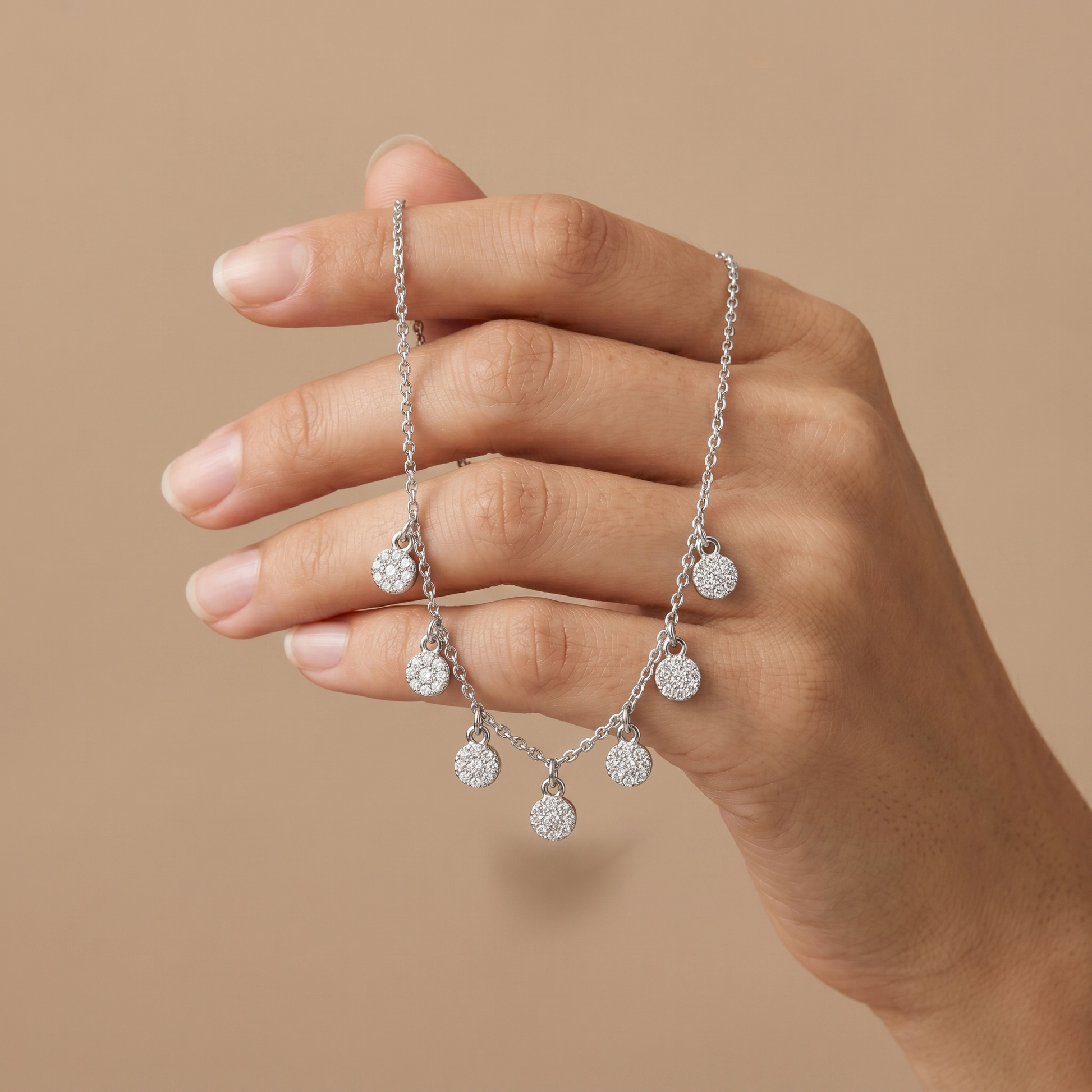 Silvme Teardrop CZ Pendant Necklace with skin-friendly silver, refined 925 sterling silver chain pendant necklace