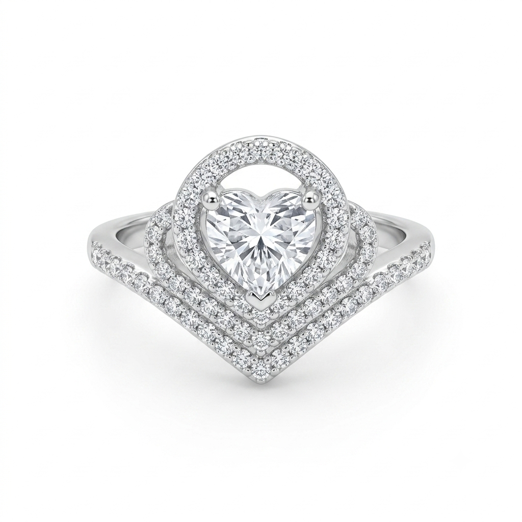 Silvme Sparkle-Cut 925 sterling silver ring for women — front view on white background