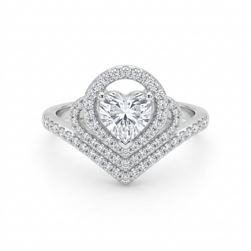 Silvme Sparkle-Cut 925 sterling silver ring for women — front view on white background