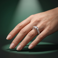 Silvme Textured 925 sterling silver ring for women — close-up detail