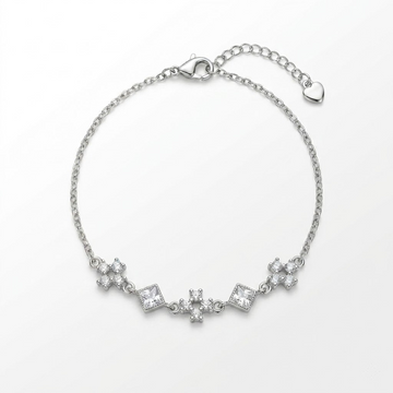 Silvme Lotus Flower CZ Bracelet with cubic zirconia, crafted in 925 sterling silver for women