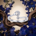Silvme Classic Birthday 925 sterling silver ring for women — top view
