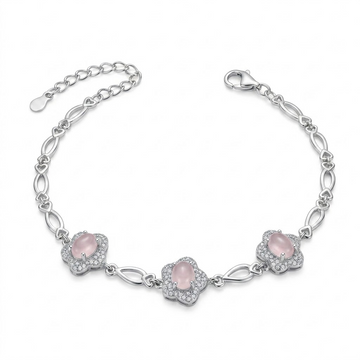 925 sterling silver Flower Motif CZ Bracelet by Silvme with cubic zirconia, an elegant accessory for her