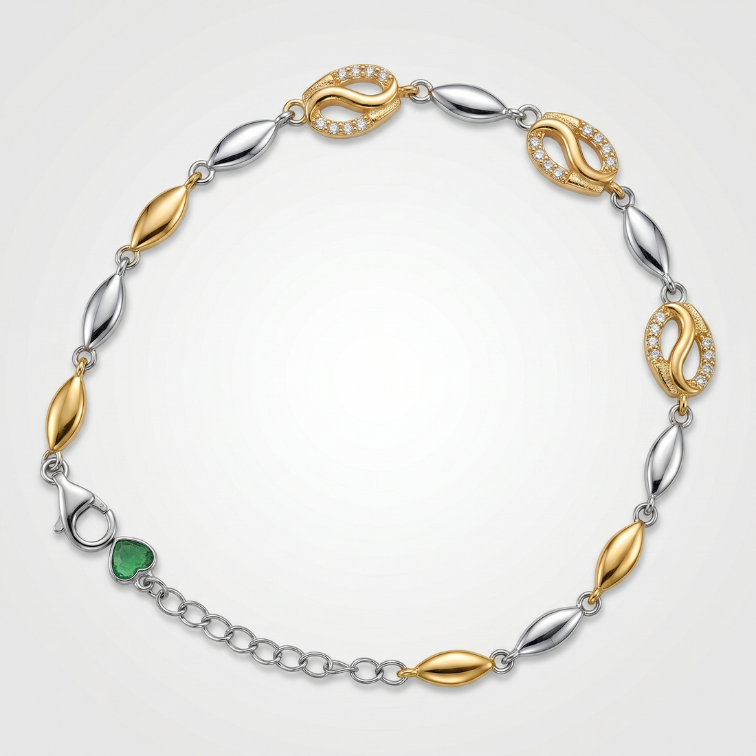 Silvme Daisy Flower Bracelet with cubic zirconia, crafted in 925 sterling silver for women