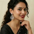 Stone-Set Fan Chandelier Drop Earrings, additional product view 4