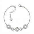 Silvme Heart & Charm Bracelet Set in 925 sterling silver, jewellery for women, refined silver accessory