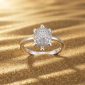 Mini turtle ring for women in solid 925 sterling silver with a smooth, high-polish finish