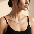 925 sterling silver rhodium-plated chain by Silvme, weighing about 3.66 g, clasp included