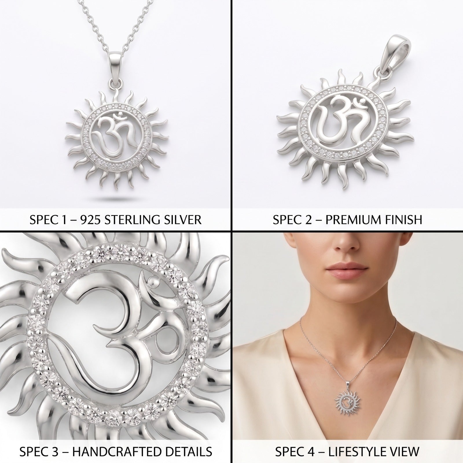 The Silvme Charm Pendant Necklace Anniversary Gift Wife, a timeless 925 sterling silver piece for women