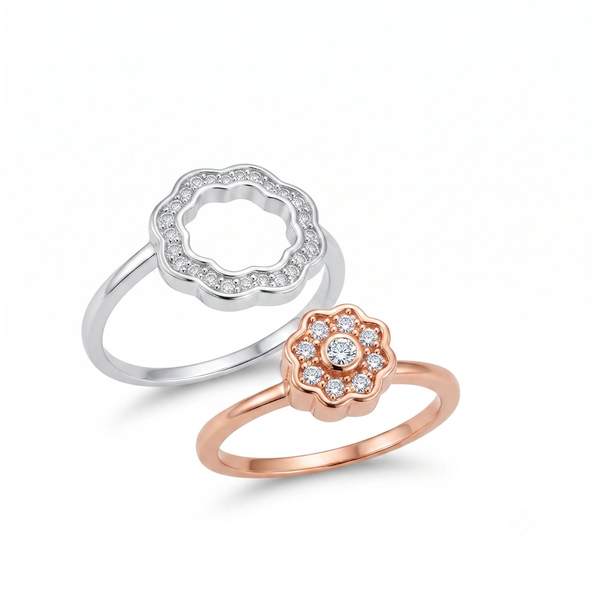 Silvme Infinity Halo with cubic zirconia 925 sterling silver circle ring for women, silver-tone, statement ring silver, cocktail ring silver, gift box packaging view