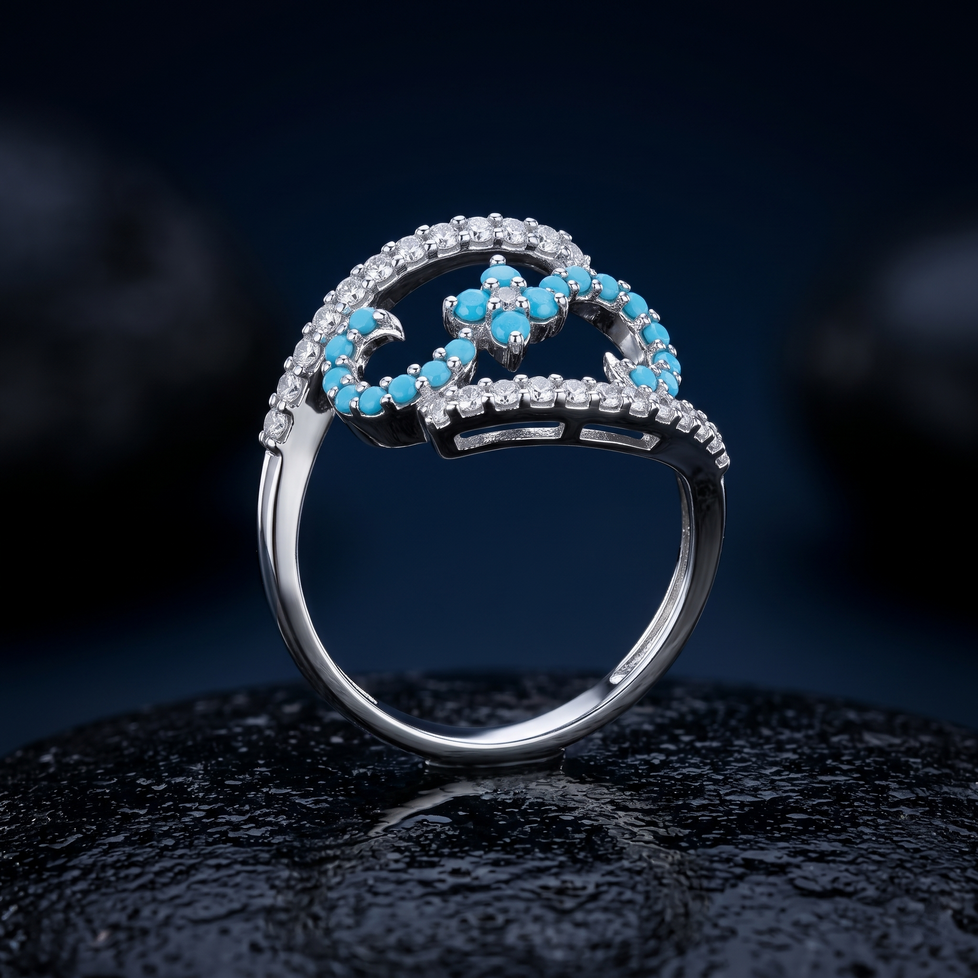 Silvme Knot Design 925 sterling silver ring for women — side profile