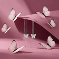 Stone-Set Butterfly Charm Threader Earrings, additional product view 3
