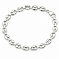 Silvme 925 sterling silver mariner link bracelet for men shaped into an oval on a white background