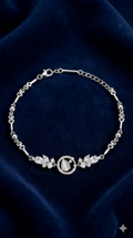 Silvme Floral Cubic Zirconia Bracelet in 925 sterling silver, jewellery for women, ideal as an anniversary gift