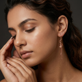 Rose Gold Floating Star Dangle Earrings, additional product view 5