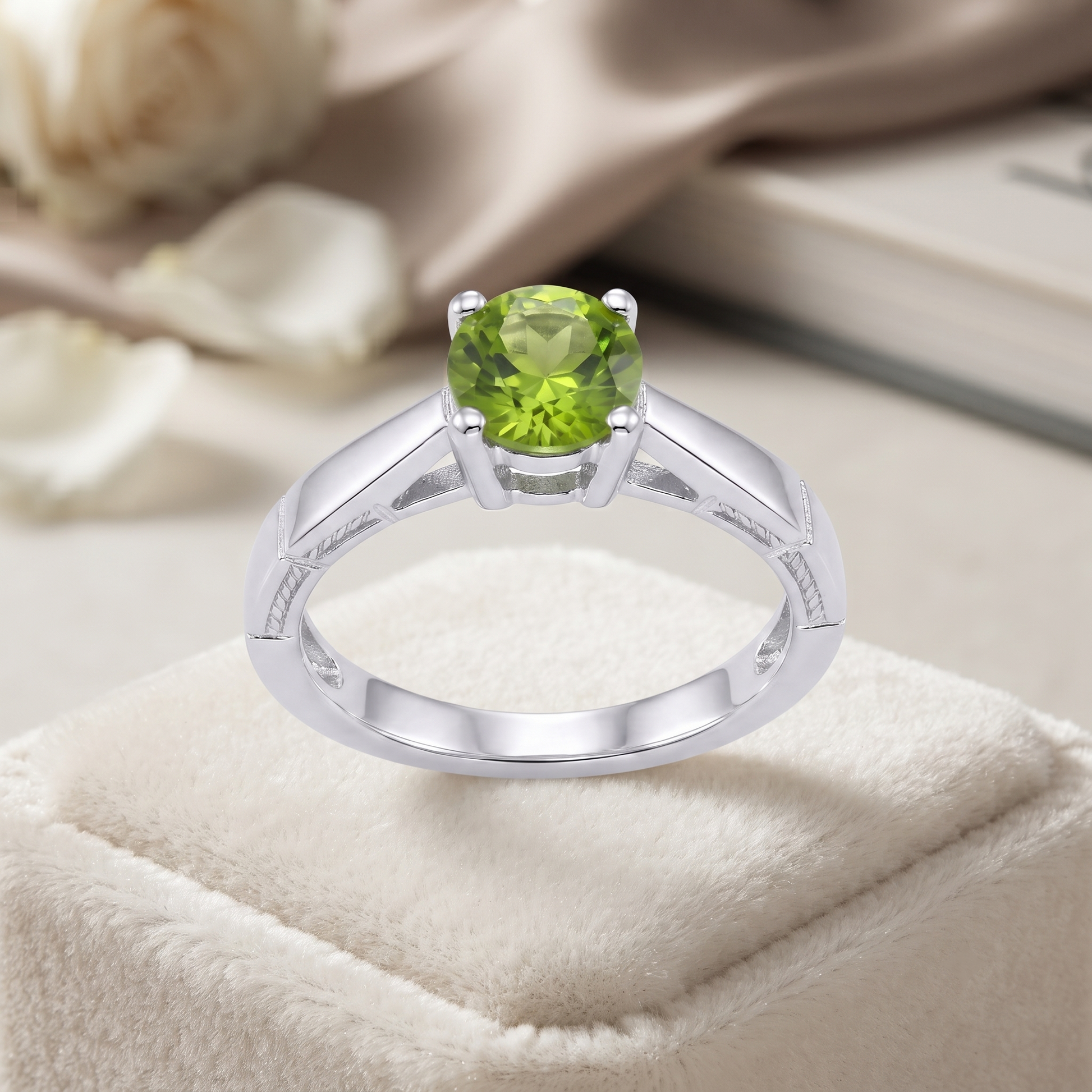 Silvme Tulip Flower Petal Bloom 925 sterling silver ring for women — side profile