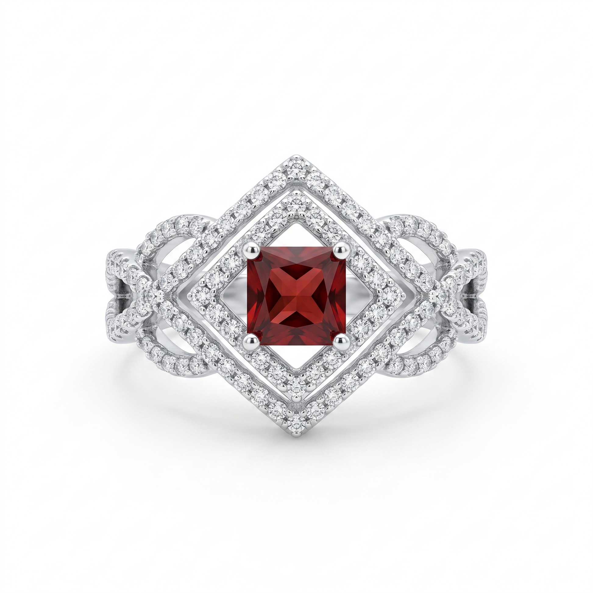 Silvme Infinity Loop 925 sterling silver ring for women — top view