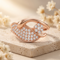 Silvme Leaf Design 925 sterling silver ring for women — side profile