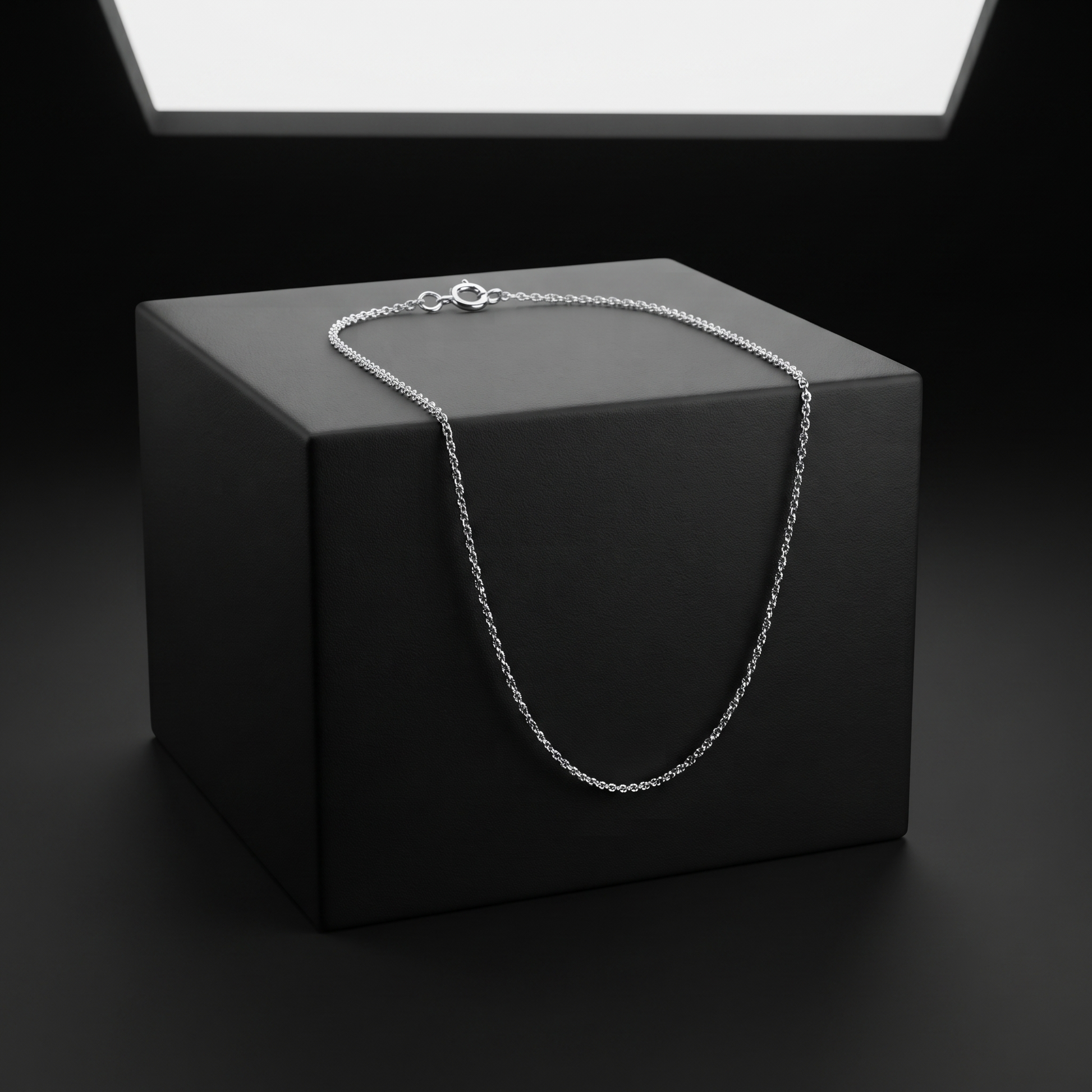Silvme rhodium-plated chain in solid 925 sterling silver, approx. 3.66 g, sterling clasp and findings