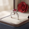 Silvme Bridal Wedding 925 sterling silver ring for women set with cubic zirconia — side profile