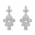 Baguette Stone-Set Chandelier Statement Earrings, front product view