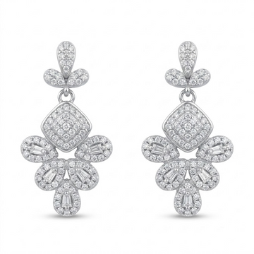 Baguette Stone-Set Chandelier Statement Earrings, front product view