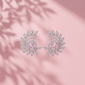 Silvme Pure 925 Sterling Silver Rose Gold CZ Bar Huggie Hoop Earrings — Front View