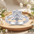 925 silver petal shell turtle ring for women - thoughtful gift for wife, girlfriend, sister or best friend