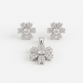 Blossom Flower 925 sterling silver pendant and stud earrings jewellery set with cubic zirconia by Silvme â€” lifestyle gift image