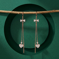 Rose-Gold-Tone Cross and Heart Drop Earrings, additional product view 4