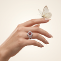 Silvme Infinity Loop 925 sterling silver ring for women — angled view