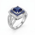 Silvme Adjustable 925 sterling silver ring for women — angled view