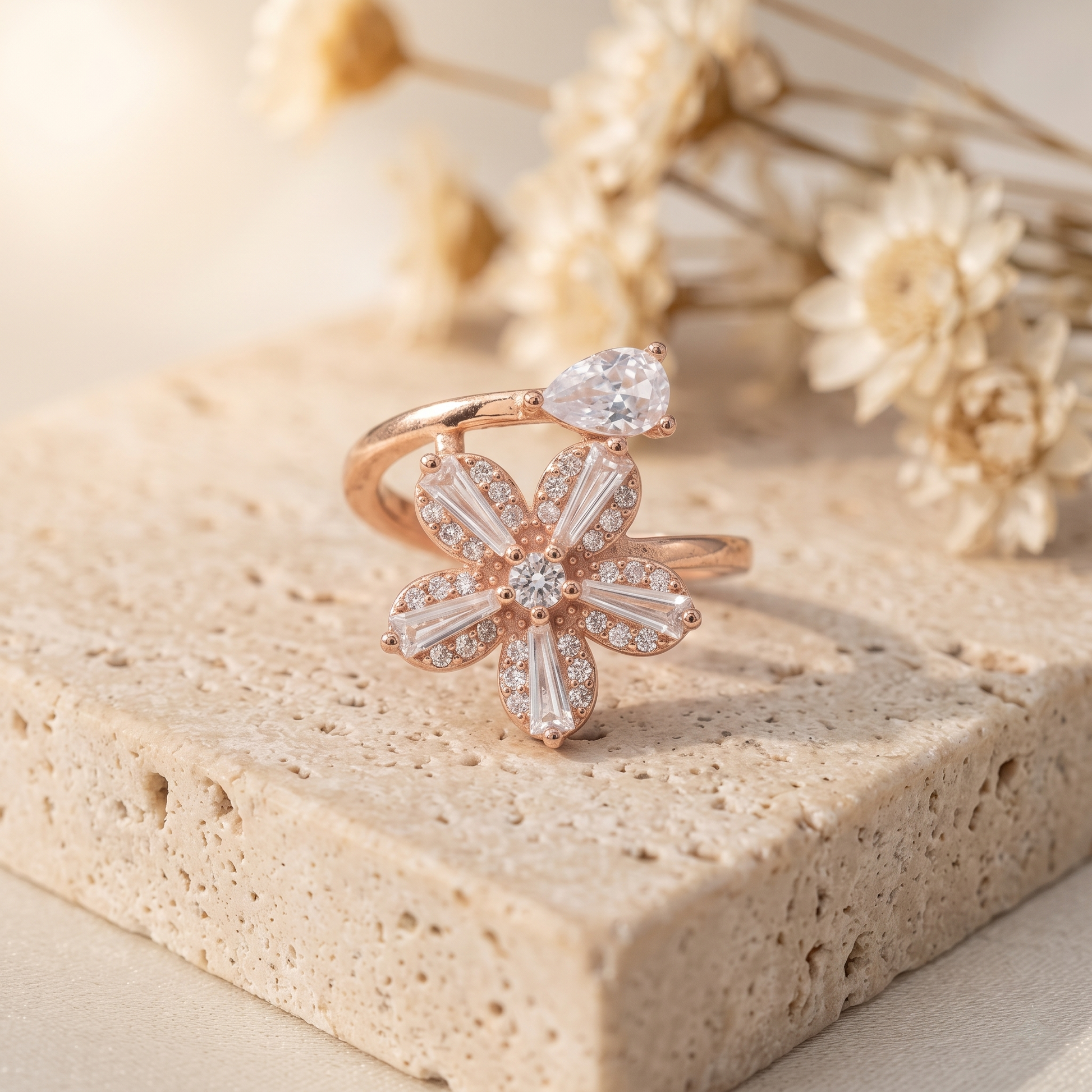 Silvme Star Motif 925 sterling silver ring for women — studio detail shot