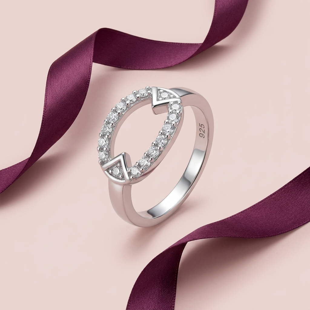 Silvme Rope-Twist 925 sterling silver ring for women — angled view