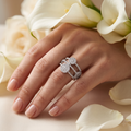 Silvme Stone-Set 925 sterling silver ring for women — close-up detail