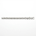 Silvme 925 sterling silver floral medallion link bracelet for men laid flat on a white background