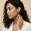 Stone-Set Butterfly Charm Threader Earrings, close-up detail, view 5