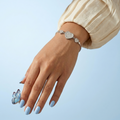 Silvme Geometric Link Bracelet in 925 sterling silver – Modern Designer Hexagon Bracelet, luxury silver design