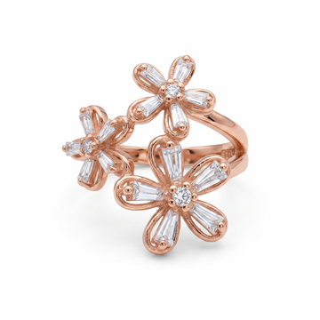 Silvme Geometric Pattern 925 sterling silver ring for women — front view on white background
