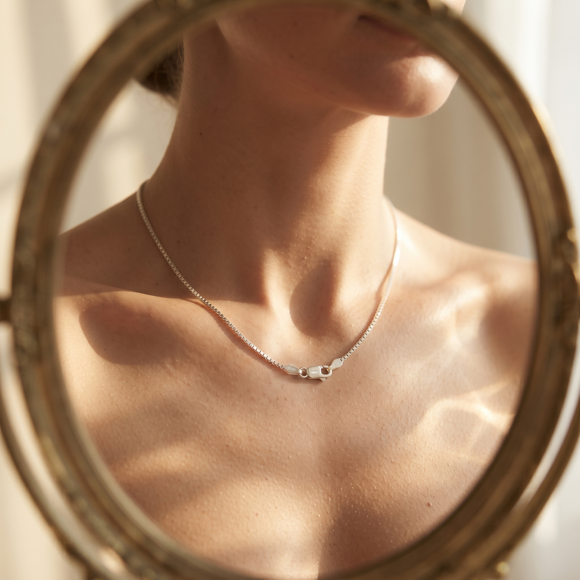 Silvme sterling silver box link chain, 3.79 g, solid silver, not plated, sterling silver throughout