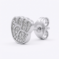 Footprint Stone-Set Stud Earrings, close-up detail