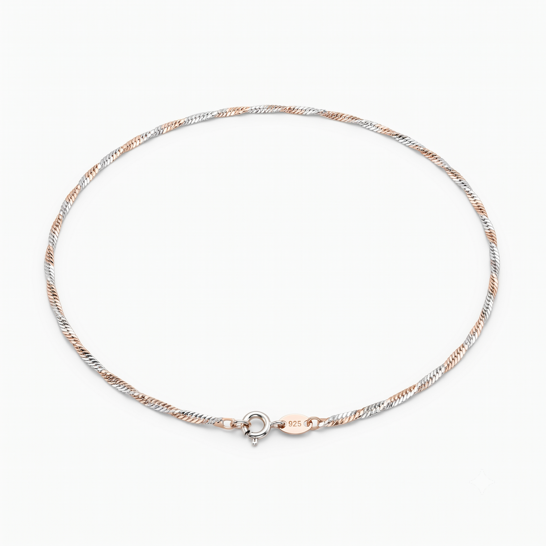 Silvme rhodium-plated chain in solid 925 sterling silver, approx. 4.11 g, sterling clasp and findings