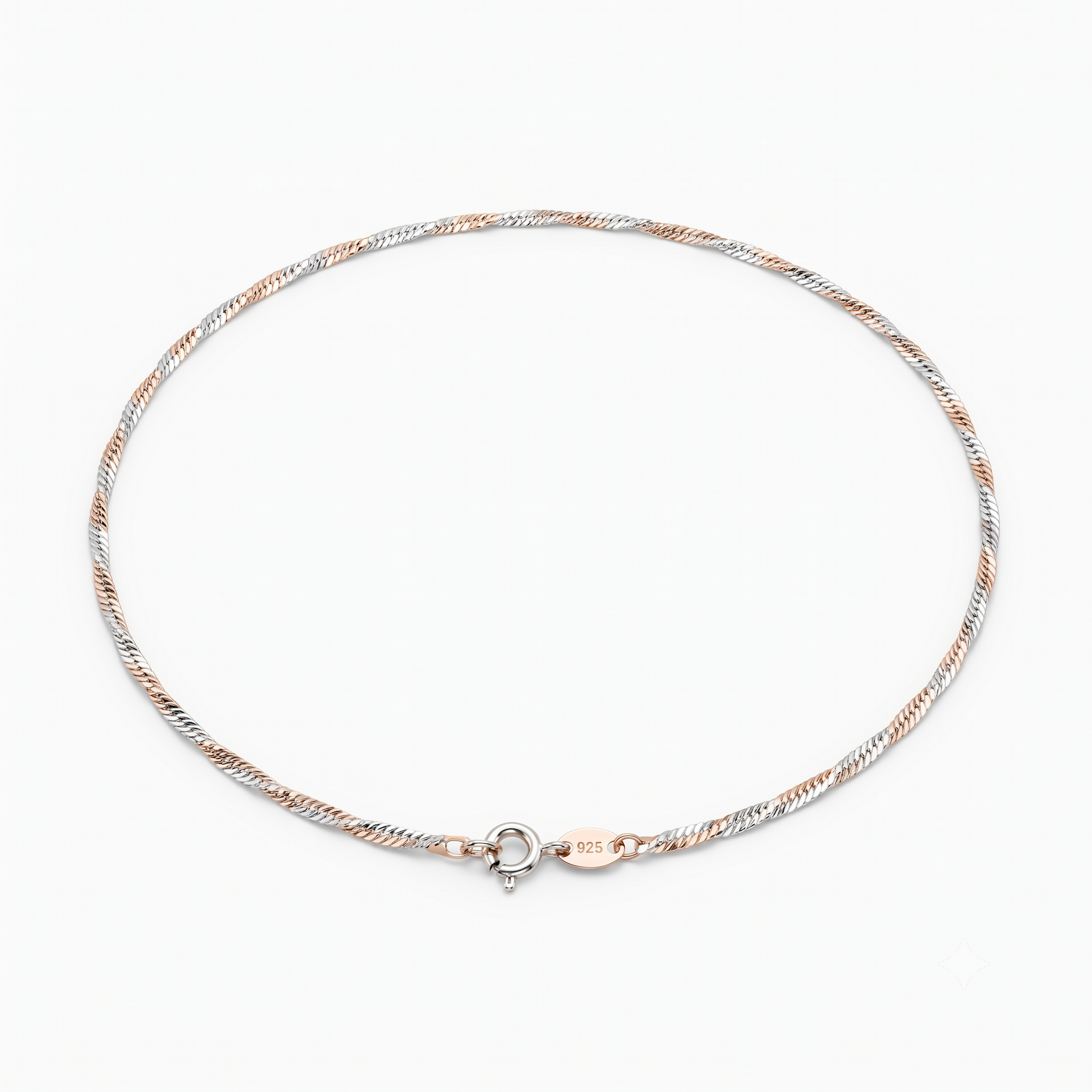 Silvme rhodium-plated chain in solid 925 sterling silver, approx. 4.11 g, sterling clasp and findings