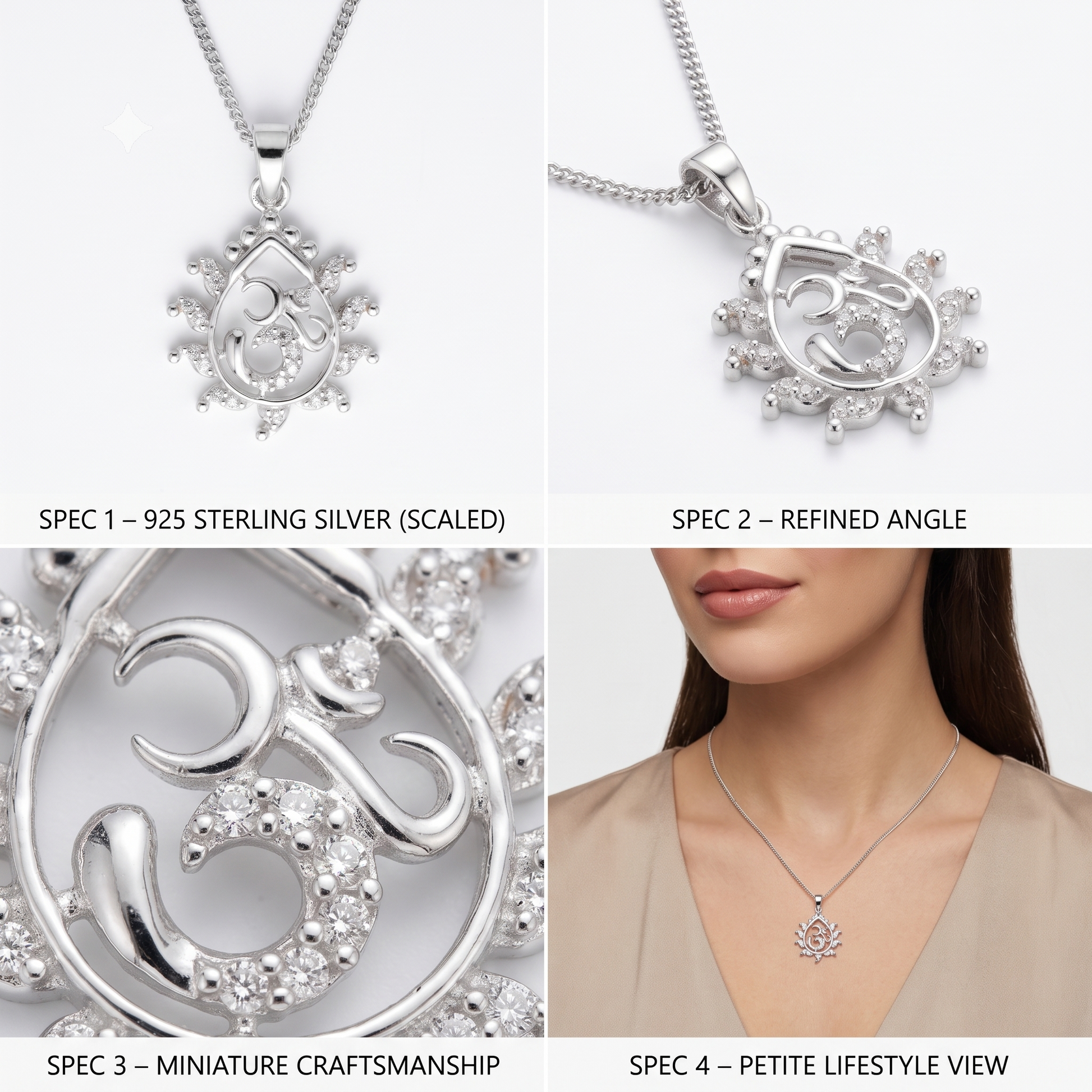 The Silvme Festive Pendant Necklace Diwali Gift, a timeless 925 silver piece for women, minimal modern styling