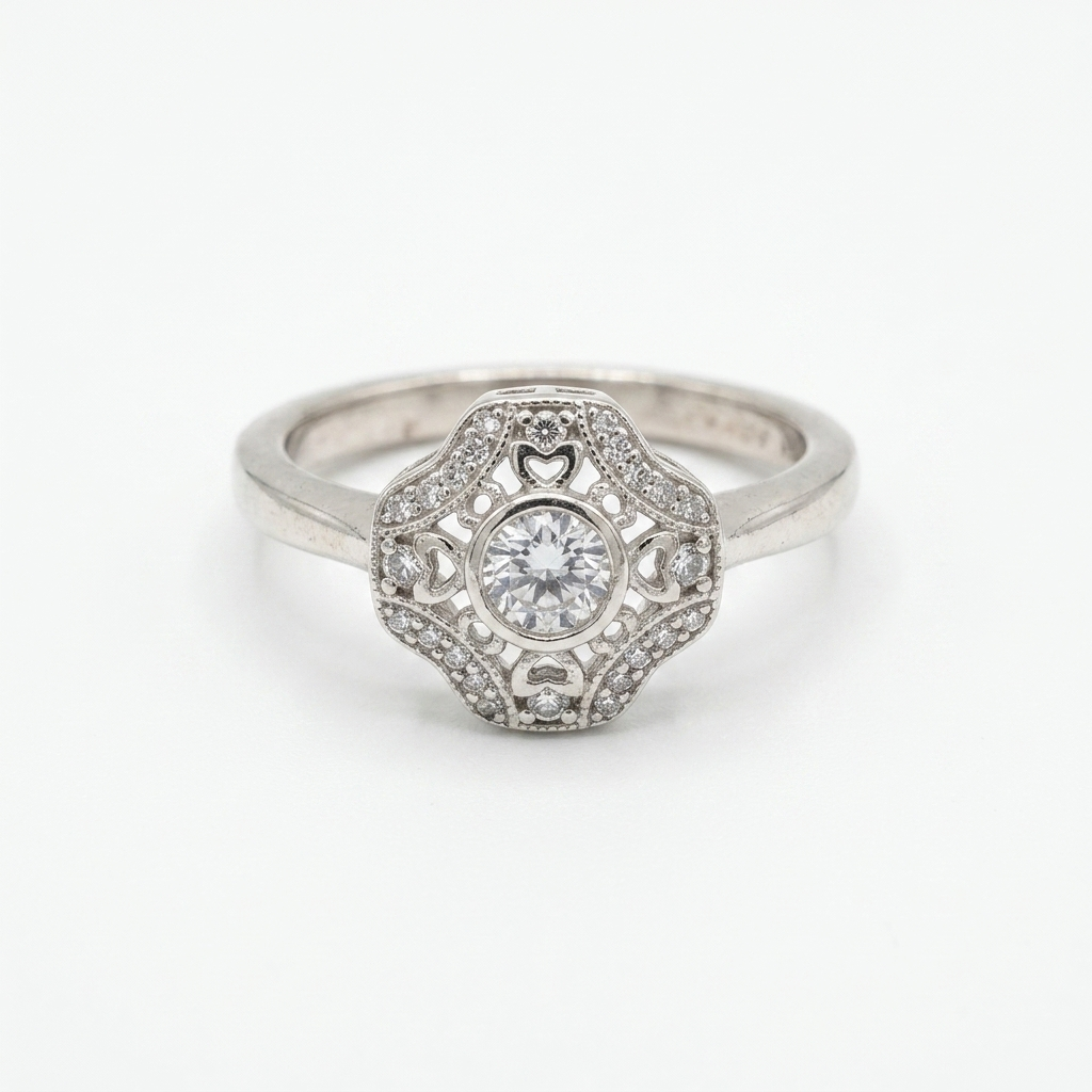 Silvme Braided 925 sterling silver ring for women — angled view