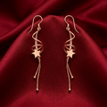 Rose Gold Floating Star Dangle Earrings, additional product view 8