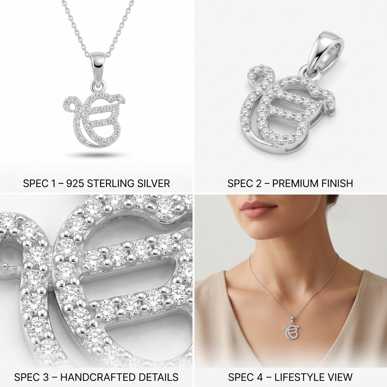 Silvme Pendant Necklace Special Gift Mom in 925 sterling silver, a fine pick as a birthday gift